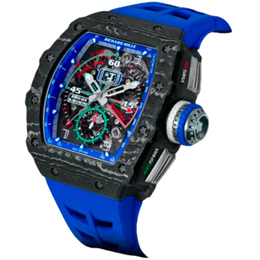 Richard Mille RM 011-04 Carbon TPT Diamond-Set Rubber Strap luxury watch at 1Luxury Miami