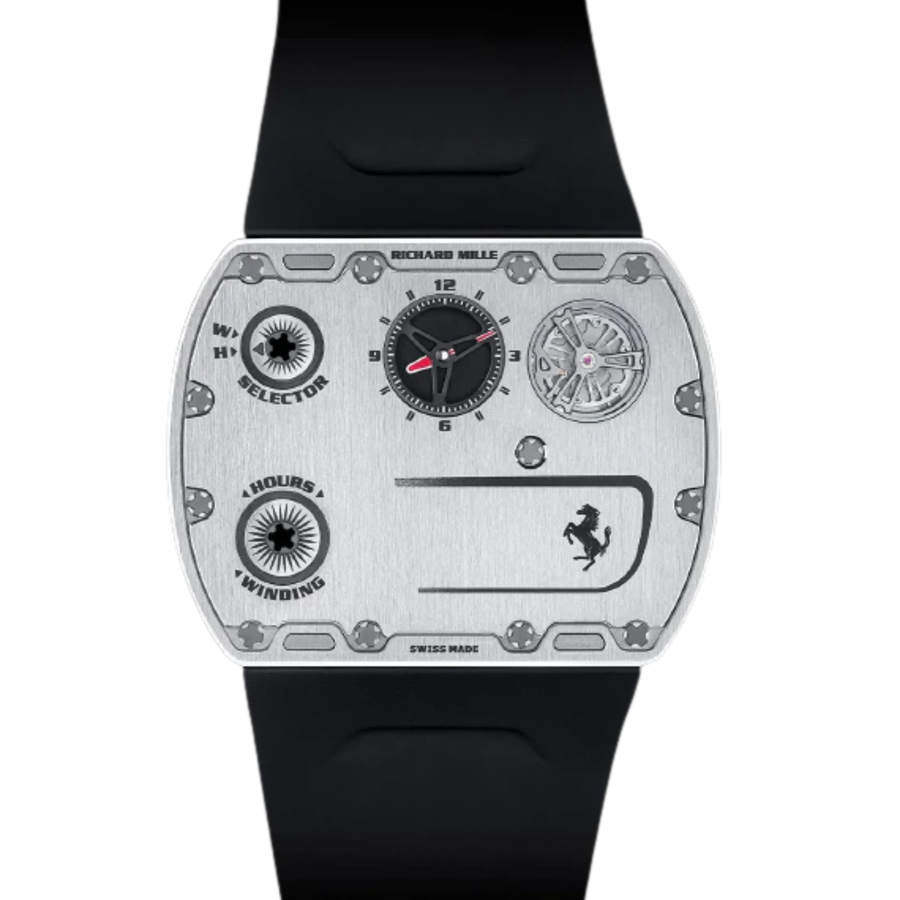 Richard Mille Watch Titanium Diamond-Set Rubber Strap luxury watch at 1Luxury Miami