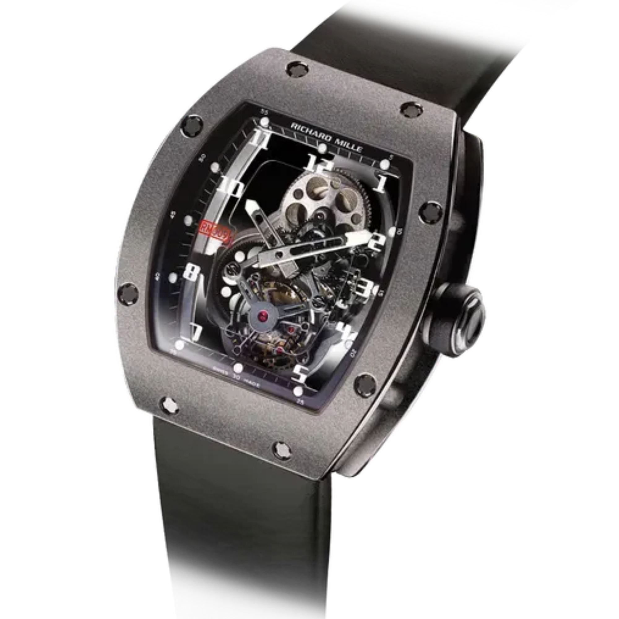RM 009 Tourbillon Felipe Massa Black Rubber Strap Stainless Steel Case