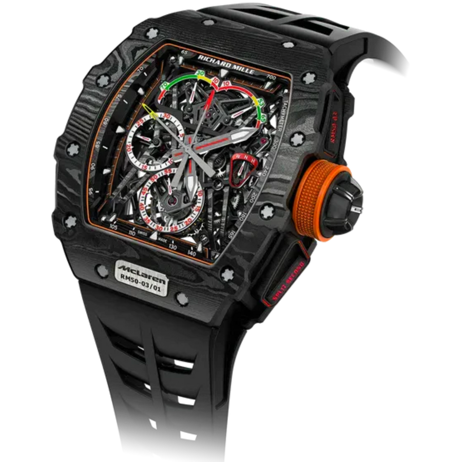 Richard Mille RM 50-03 Carbon TPT Diamond-Set Rubber Strap luxury watch at 1Luxury Miami