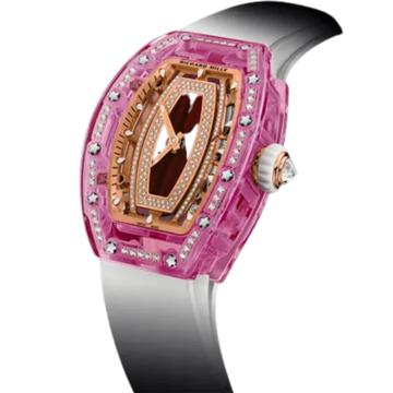 RM 07-02 Automatic Winding Sapphire Rubber Strap Mother-Of-Pearl Jasper or Pave-Set Stones Dial Colored Sapphire Case