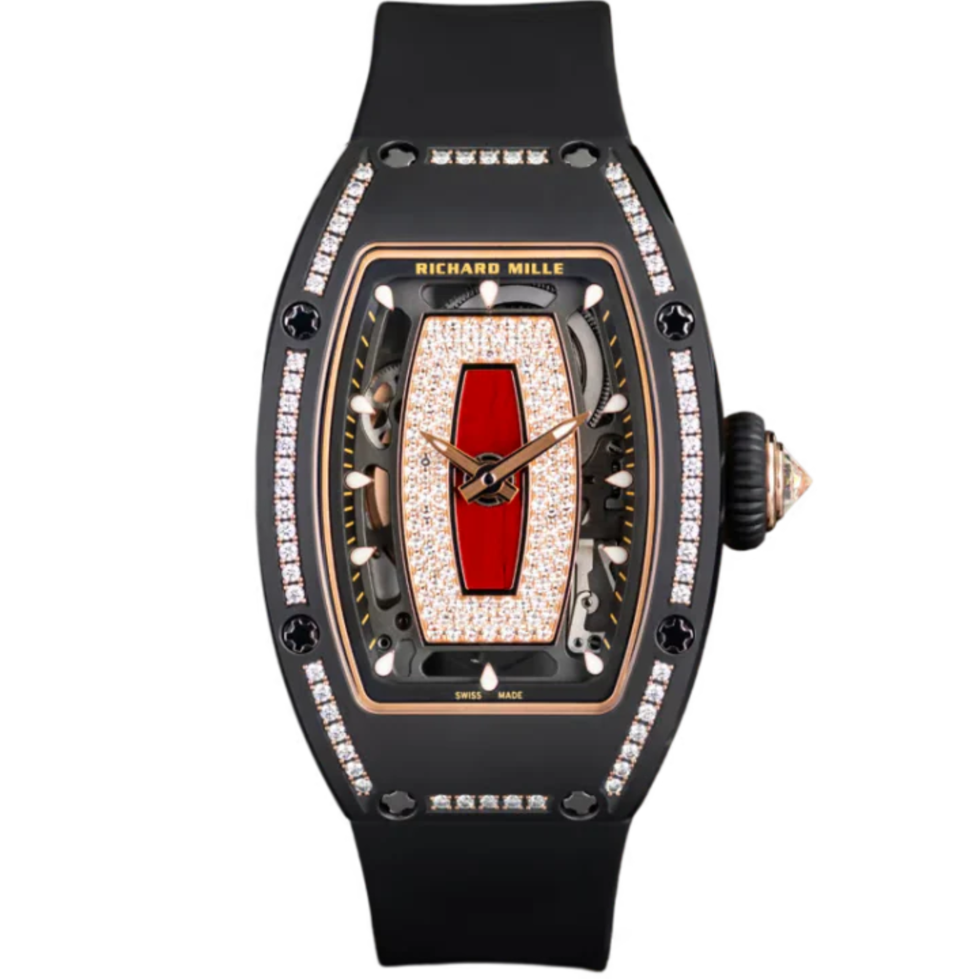 RM07 Black Ceramic Jasper Single Row Diamonds