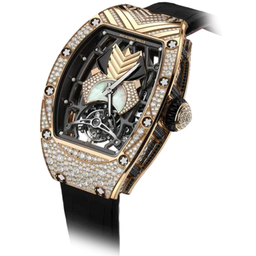 RM 71-01 Automatic Tourbillon Talisman Black Rubber Strap Red Gold Diamond Set Case