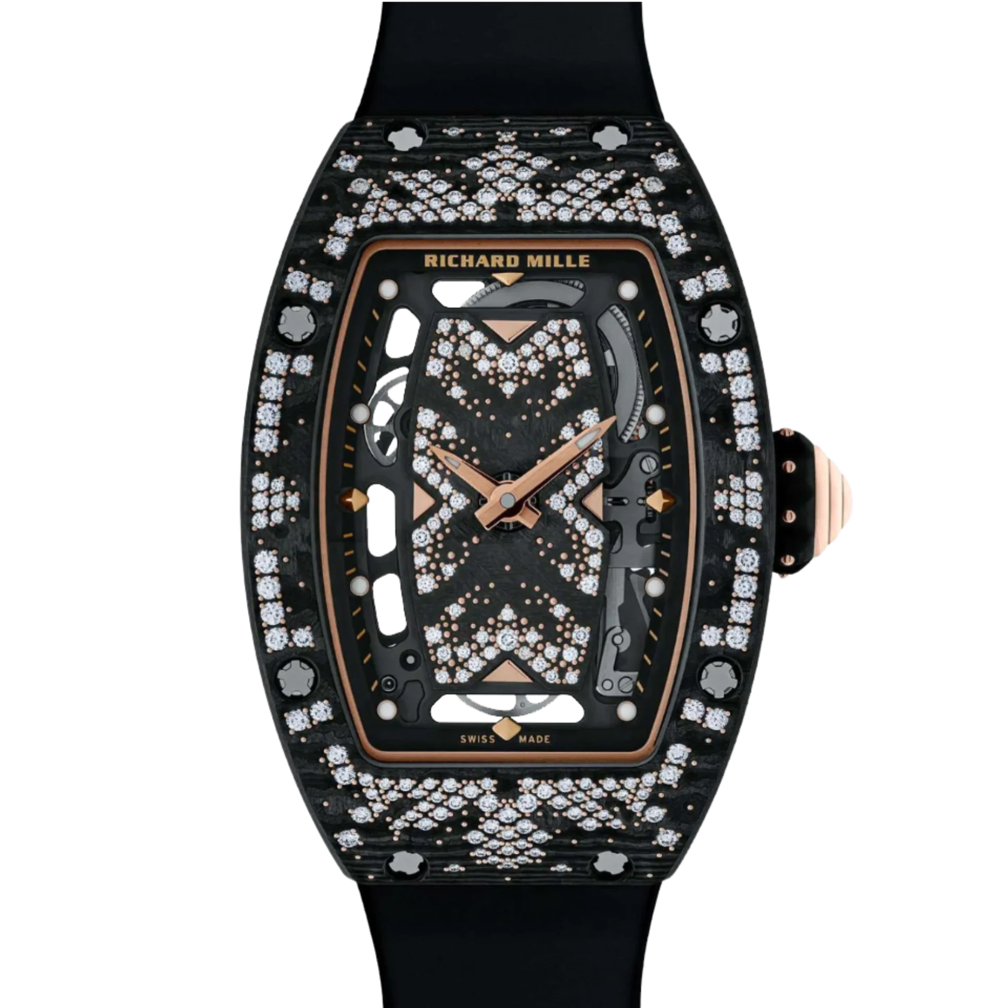 RM 07-01 Automatic Winding Intergalactic Rubber Strap Carbon With 5N Red Gold Accents Case