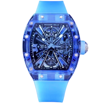 RM 012-01 Sapphire Blue Tourbillion Automatic Titanium Bracelet Transparent Dial