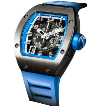 RM 010 Automatic Titanium Light Blue Limited Edition Rubber Strap Titaniun Case