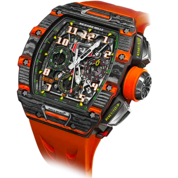 RM 011-03 McLaren Flyback Chronograph Special Edition Orange Quartz Automatic Rubber Strap Carbon Case
