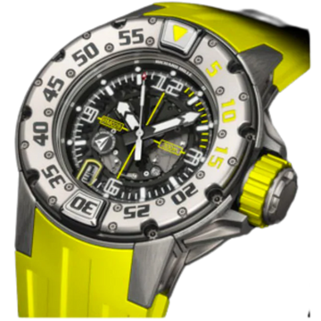 RM 028 Les Voiles de Saint Barth Yellow Rubber Strap Titanium Case