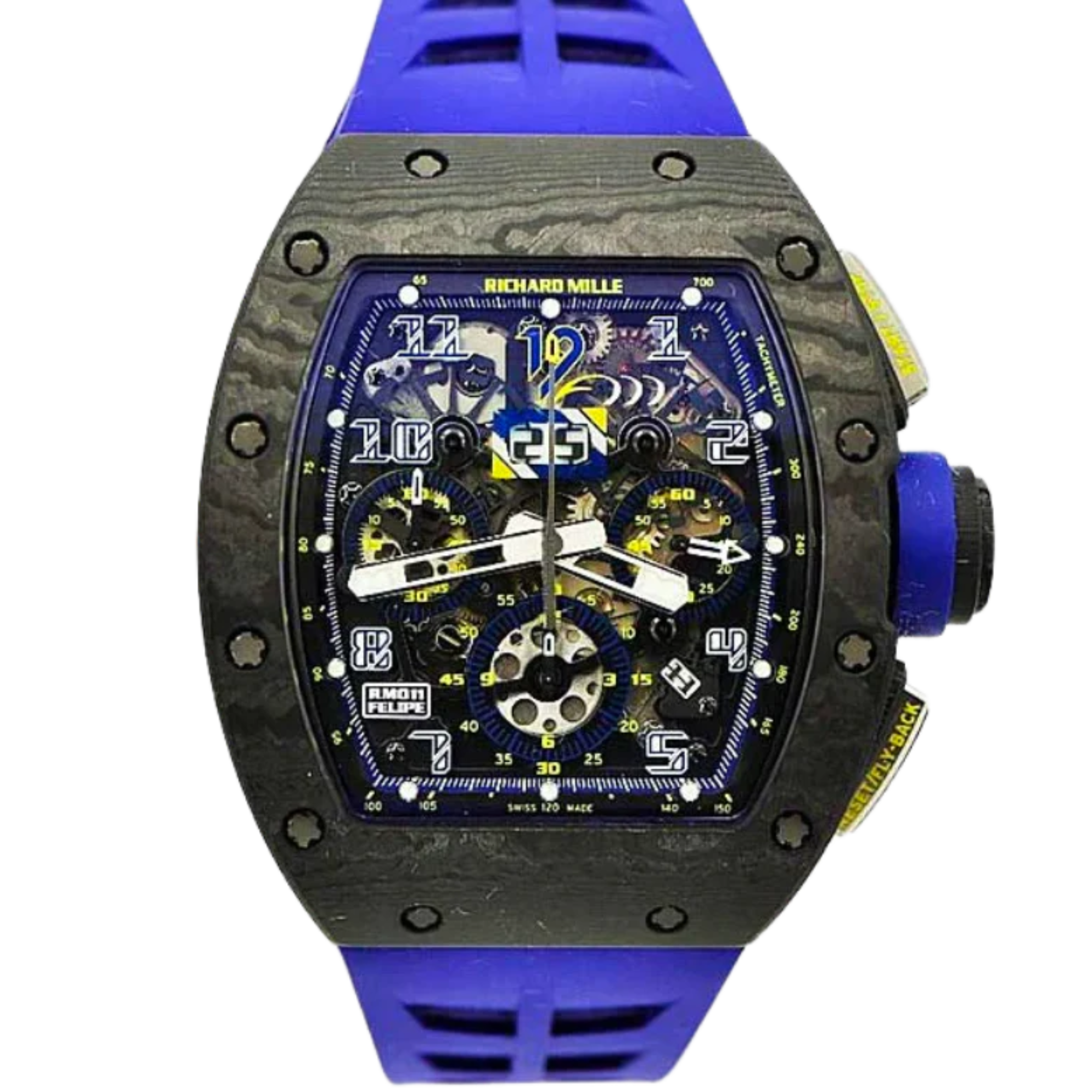 RM 011 Felipe Massa 10th Anniversary Blue Rubber Strap Titanium Case