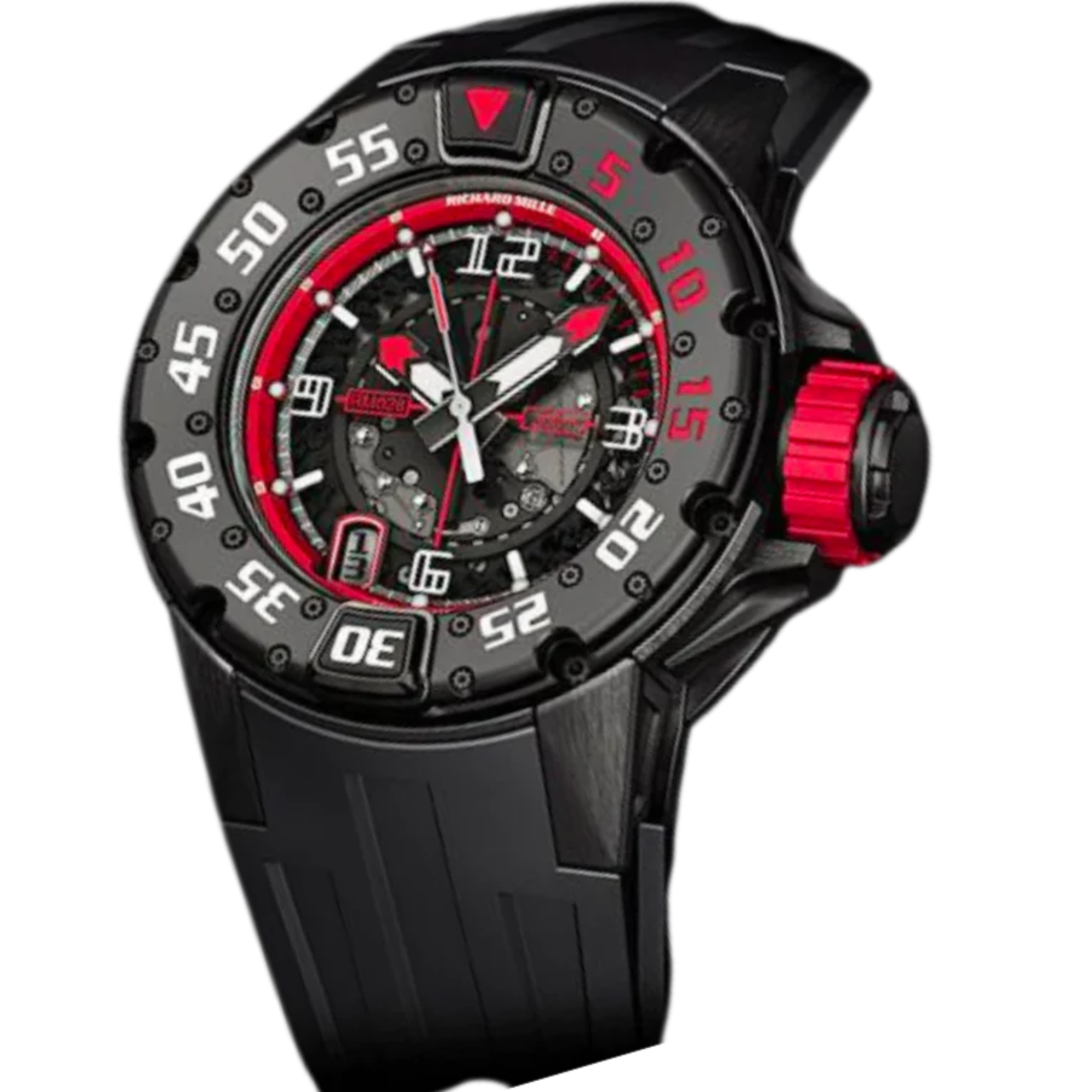 RM 028 America Edition Rubber Strap Black DLC Titanium Case