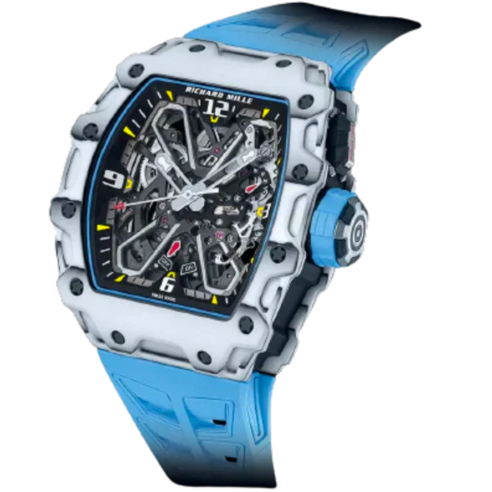 RM 35-03 Rafa Nadal White Automatic Blue Rubber Carbon Case