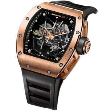 RM 035 Limited Edition 18K Rose Gold Toro Manual Winding Black Rubber Strap Rose Gold Case