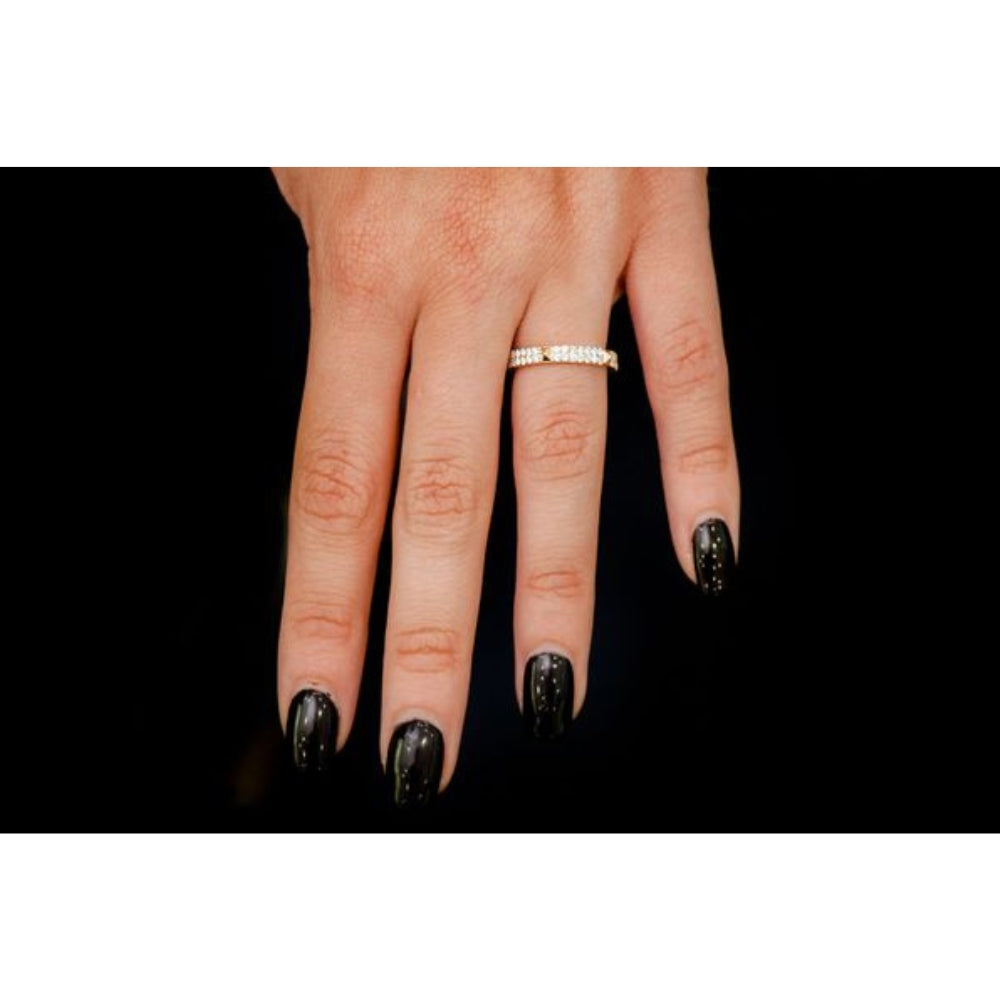 Two Row Spike Diamond Ring 14k Solid Gold 0.50ctw
