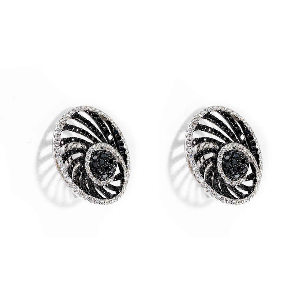 Earrings With Black And White Diamonds