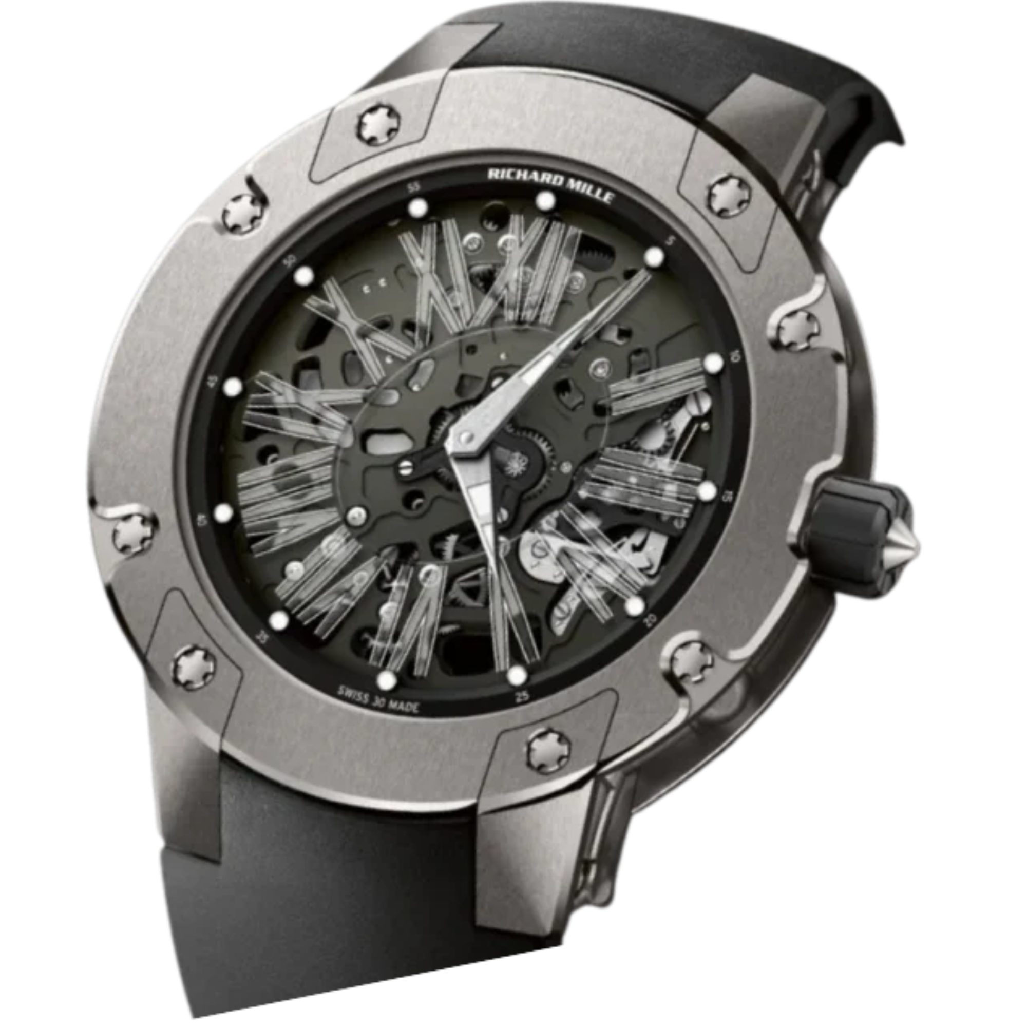 RM 033 Titanium Automatic Black Rubber Strap Titanium Case