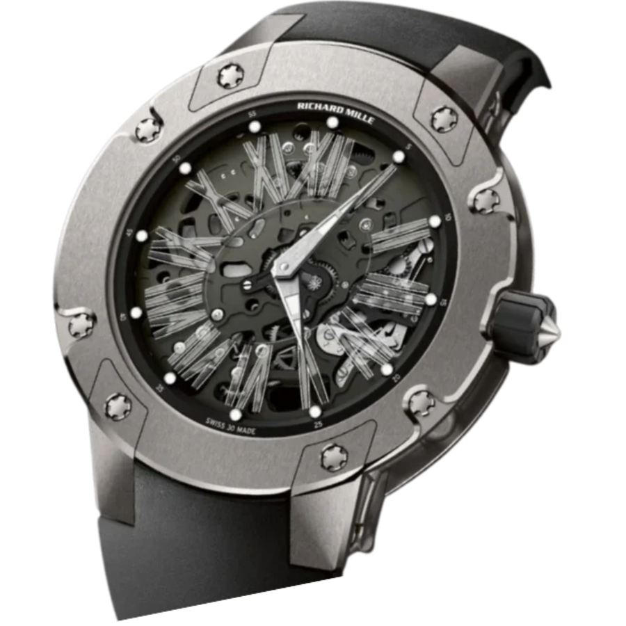 Richard Mille RM 033 Titanium Diamond-Set Rubber Strap luxury watch at 1Luxury Miami