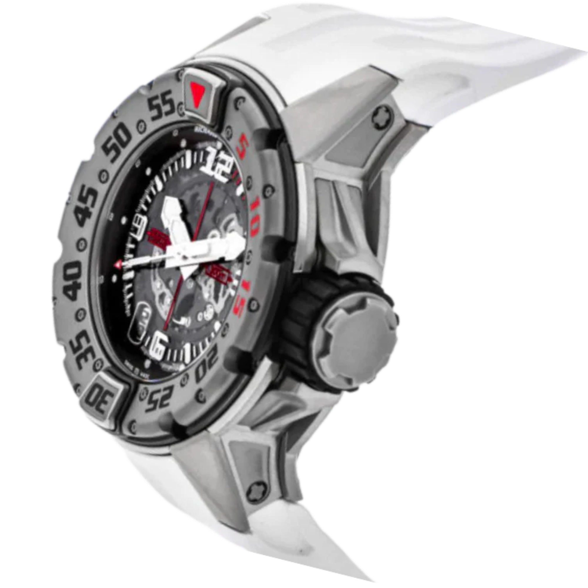 RM 028 AJ TI-TI Automatic White Rubber Strap Titanium Case