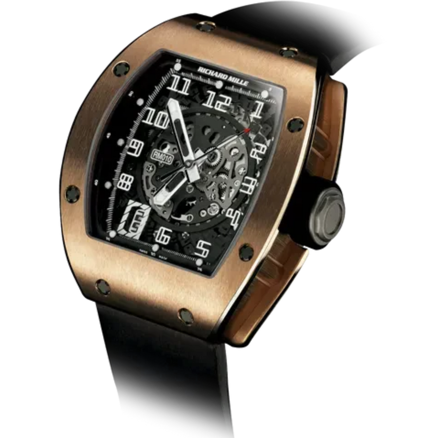 Richard Mille RM 010 Rose Gold Titanium Diamond-Set Rubber Strap luxury watch at 1Luxury Miami
