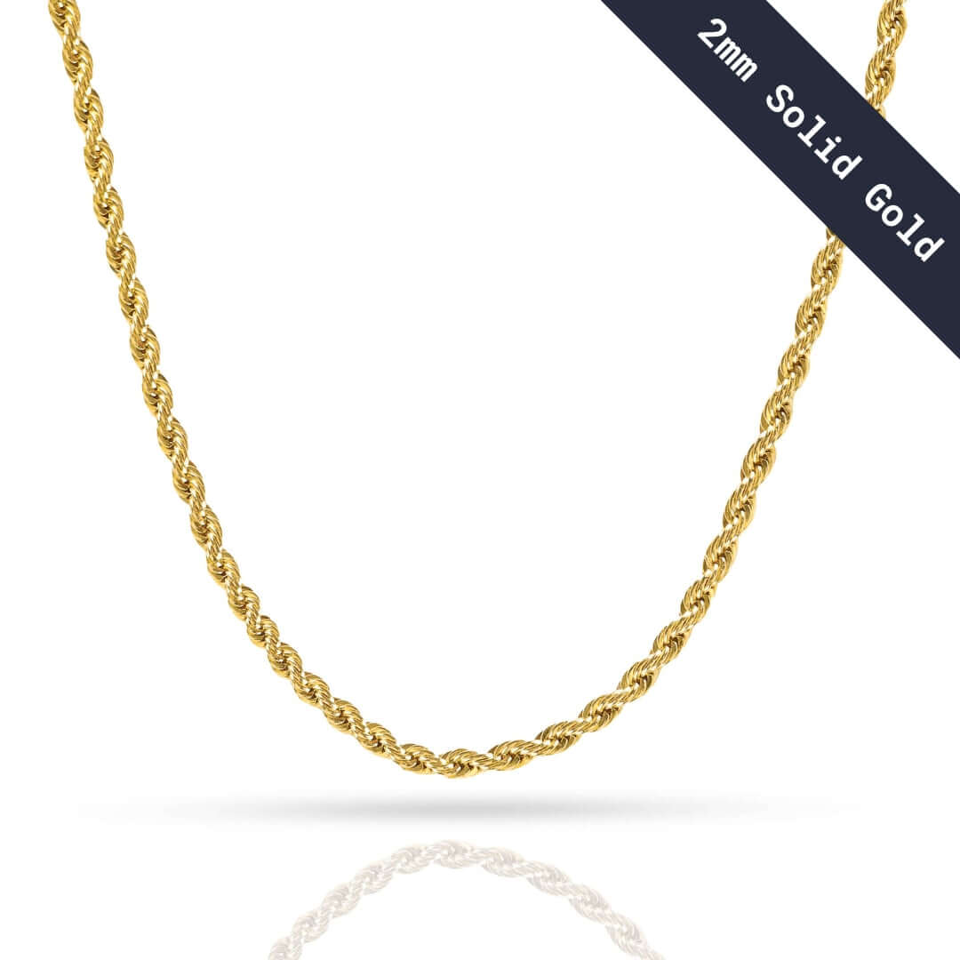 Gold Rope Chain - 2mm