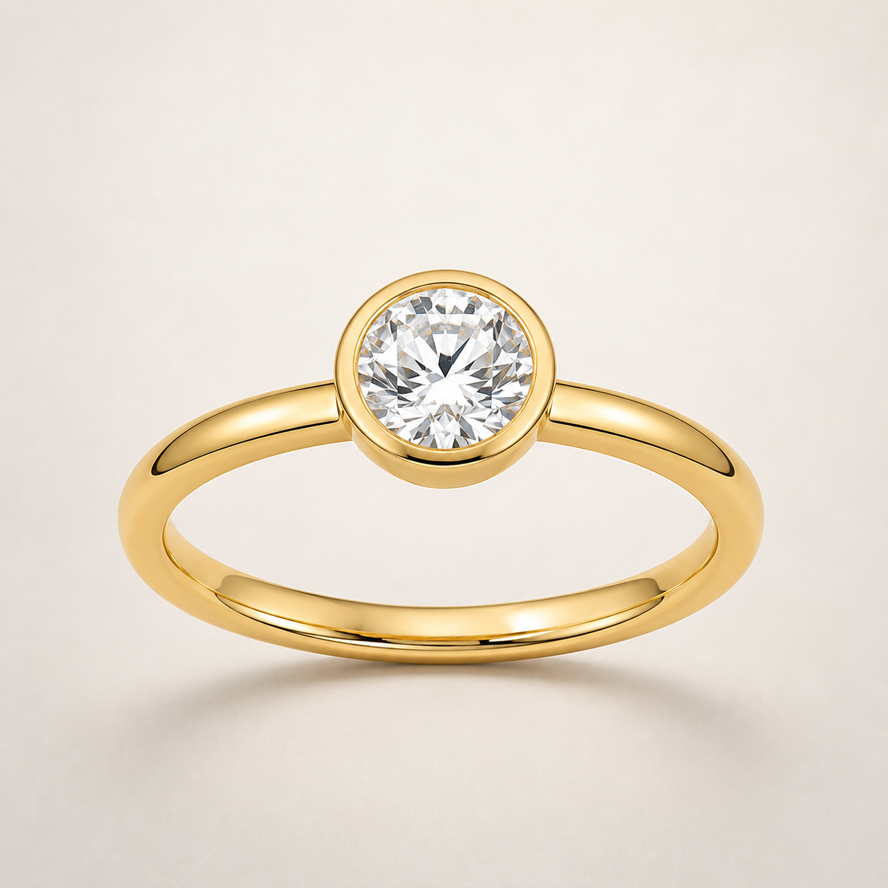 Round Bezel-Set Diamond Engagement Ring Setting — additional product image