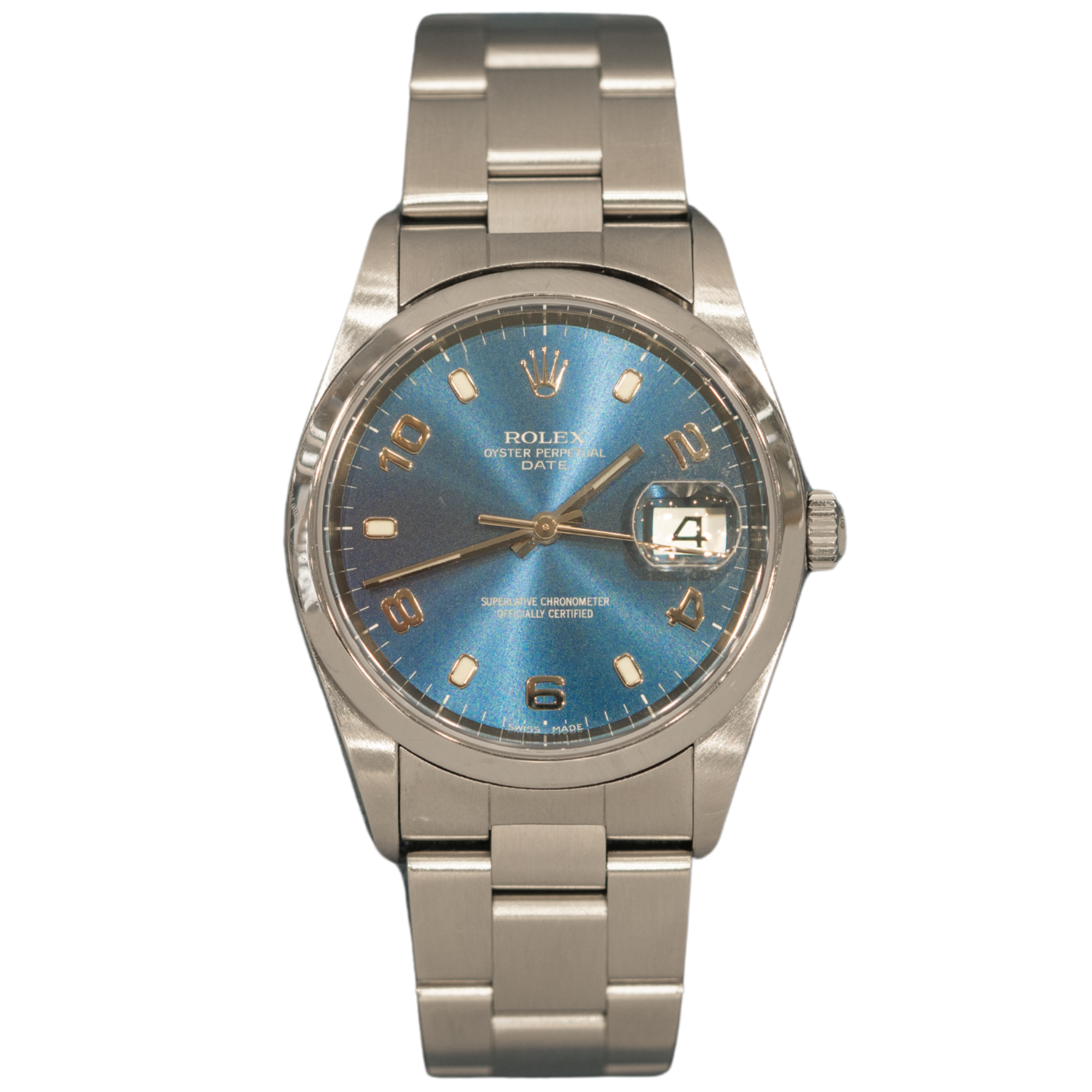 Rolex Oyster Perpetual Date Ref. 15200 34MM Stainless Steel Blue Dial