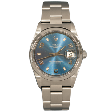 Rolex Oyster Perpetual Date Ref. 15200 34MM Stainless Steel Blue Dial