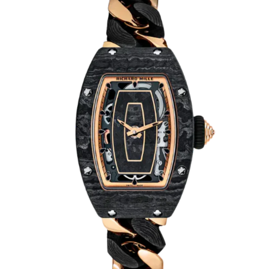 Richard Mille RM 07-01 Rose Gold Carbon TPT Diamond-Set Bracelet luxury watch at 1Luxury Miami