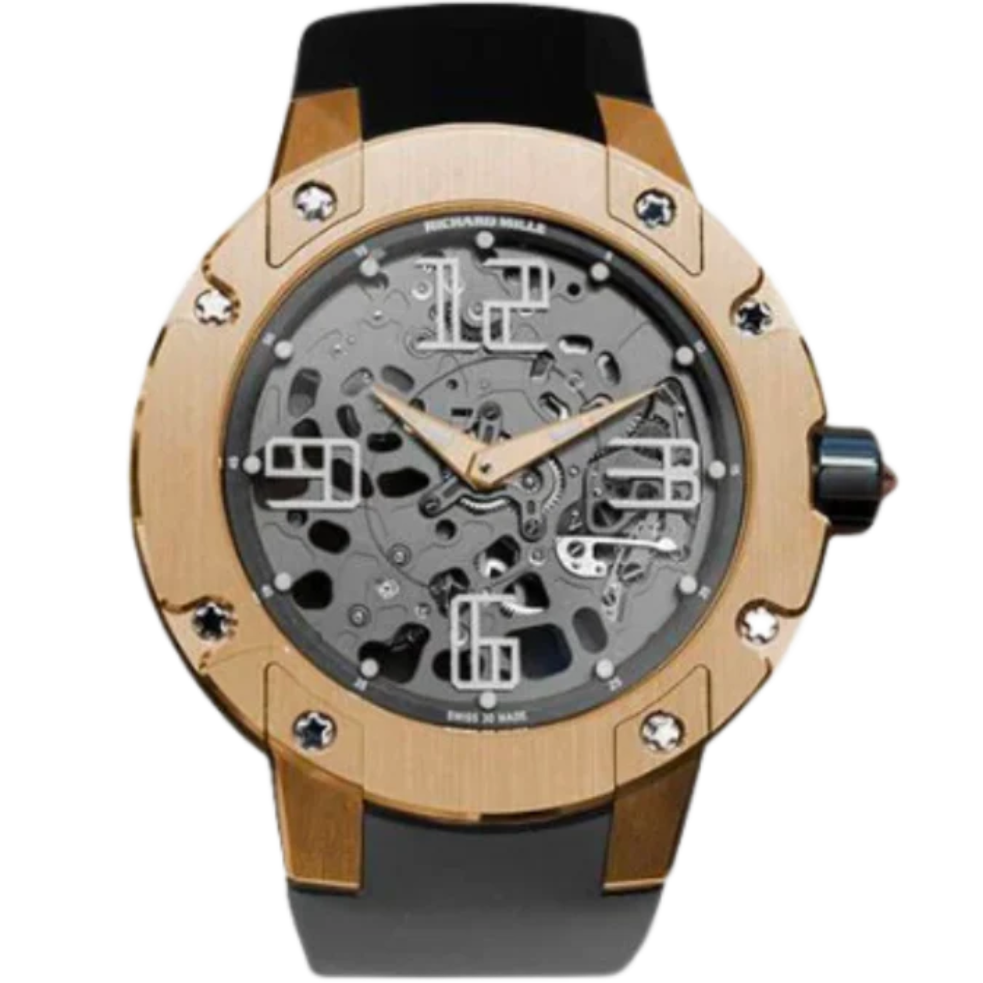 RM 033 Extra Flat Automatic Rubber Strap  Rose Gold Case