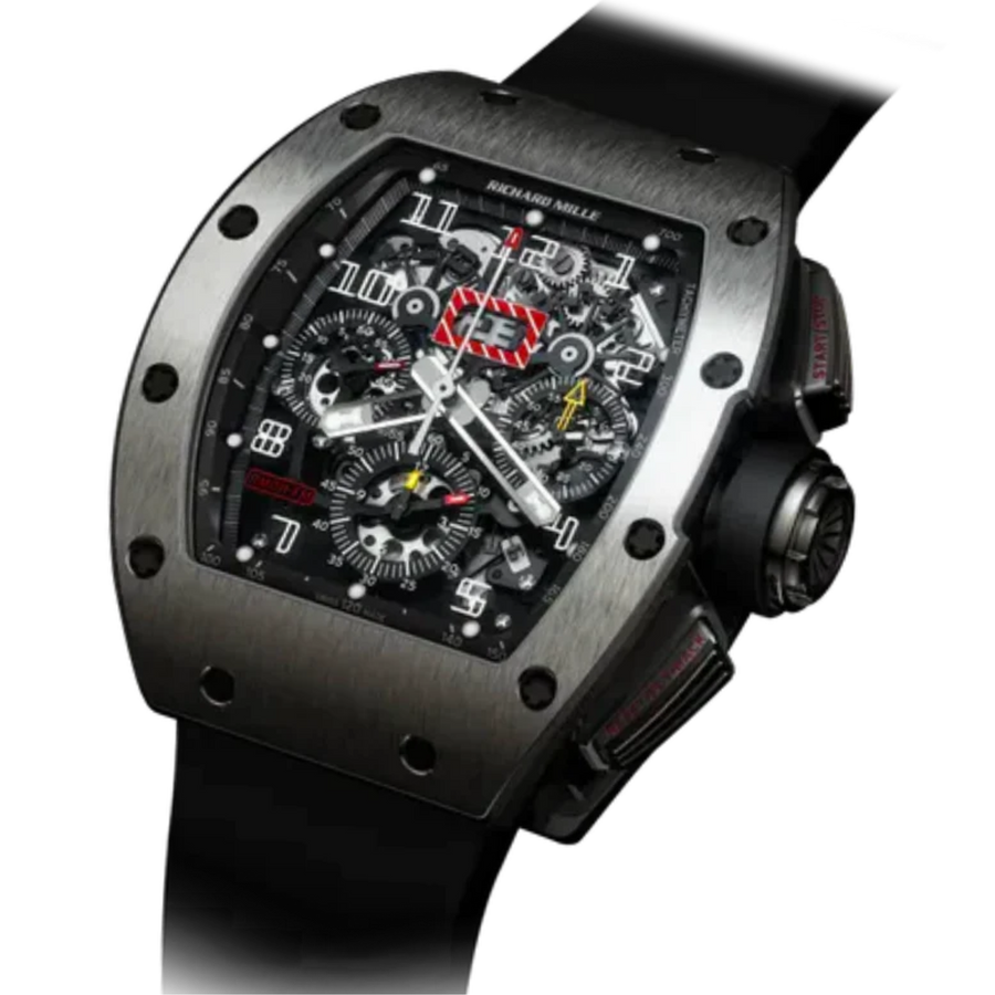 Richard Mille RM 011 Titanium Diamond-Set Rubber Strap luxury watch at 1Luxury Miami