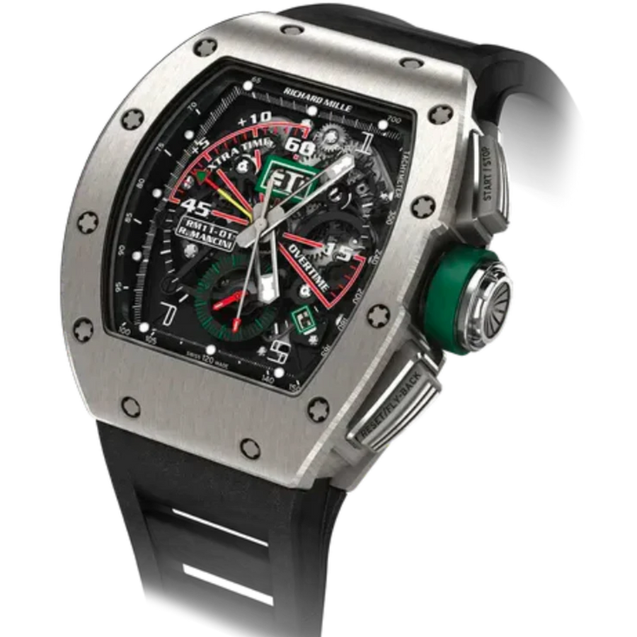 Richard Mille RM 011-01 Titanium Diamond-Set Rubber Strap luxury watch at 1Luxury Miami
