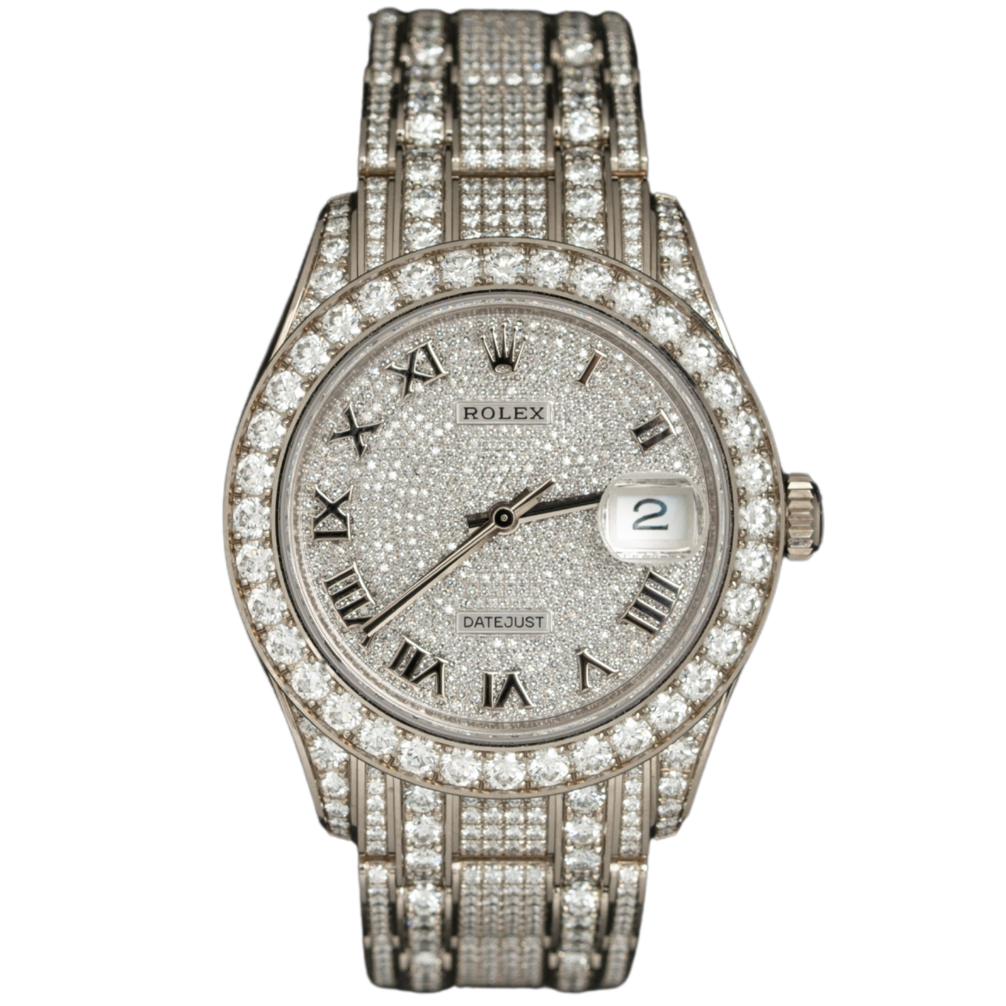 Rolex Datejust Ref. 86409RBR 39MM White Gold Pearl Master Full Diamond Factory Set