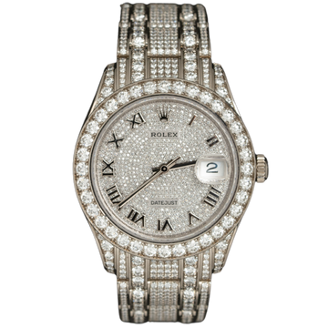 Rolex Datejust Ref. 86409RBR 39MM White Gold Pearl Master Full Diamond Factory Set