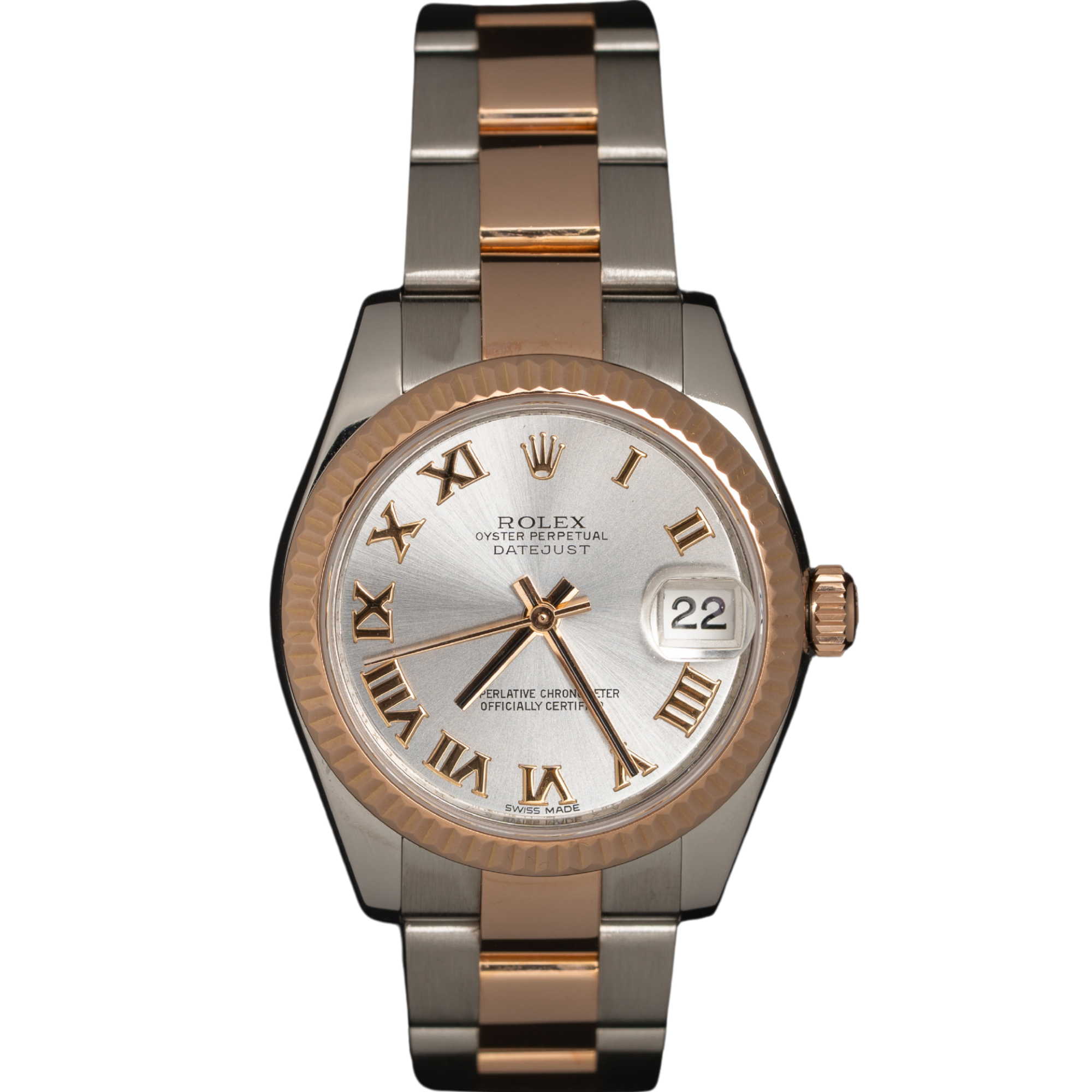 Rolex Datejust Ref. 178271 Two Tone RG/SS Silver Roman Dial