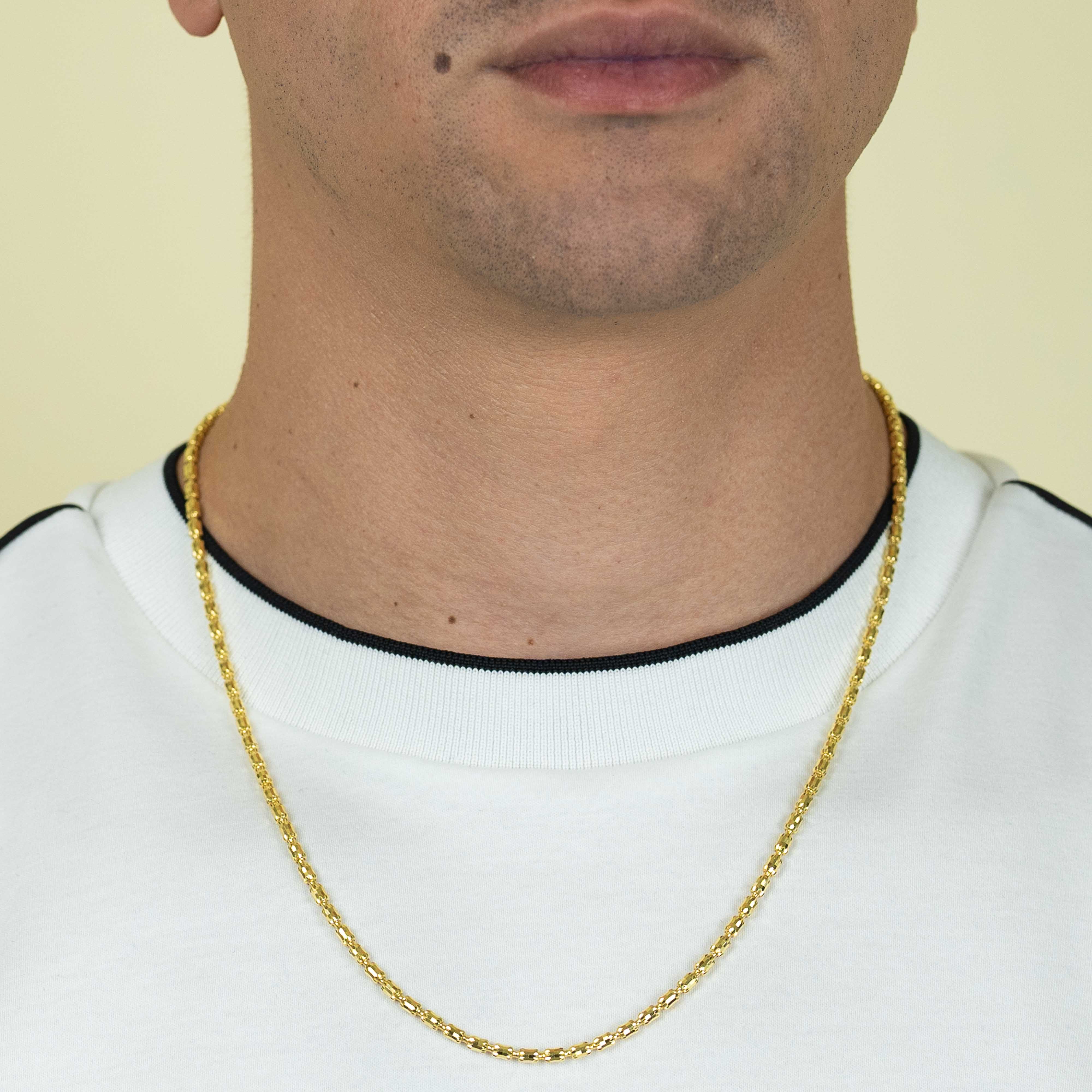 3mm - Barrel Crystal Chain - 14k Gold Bonded