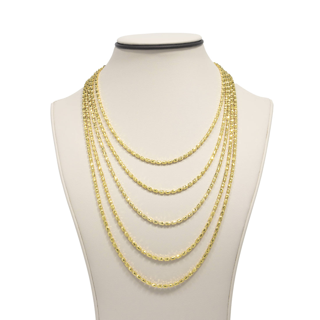 3mm - Barrel Crystal Chain - 14k Gold Bonded