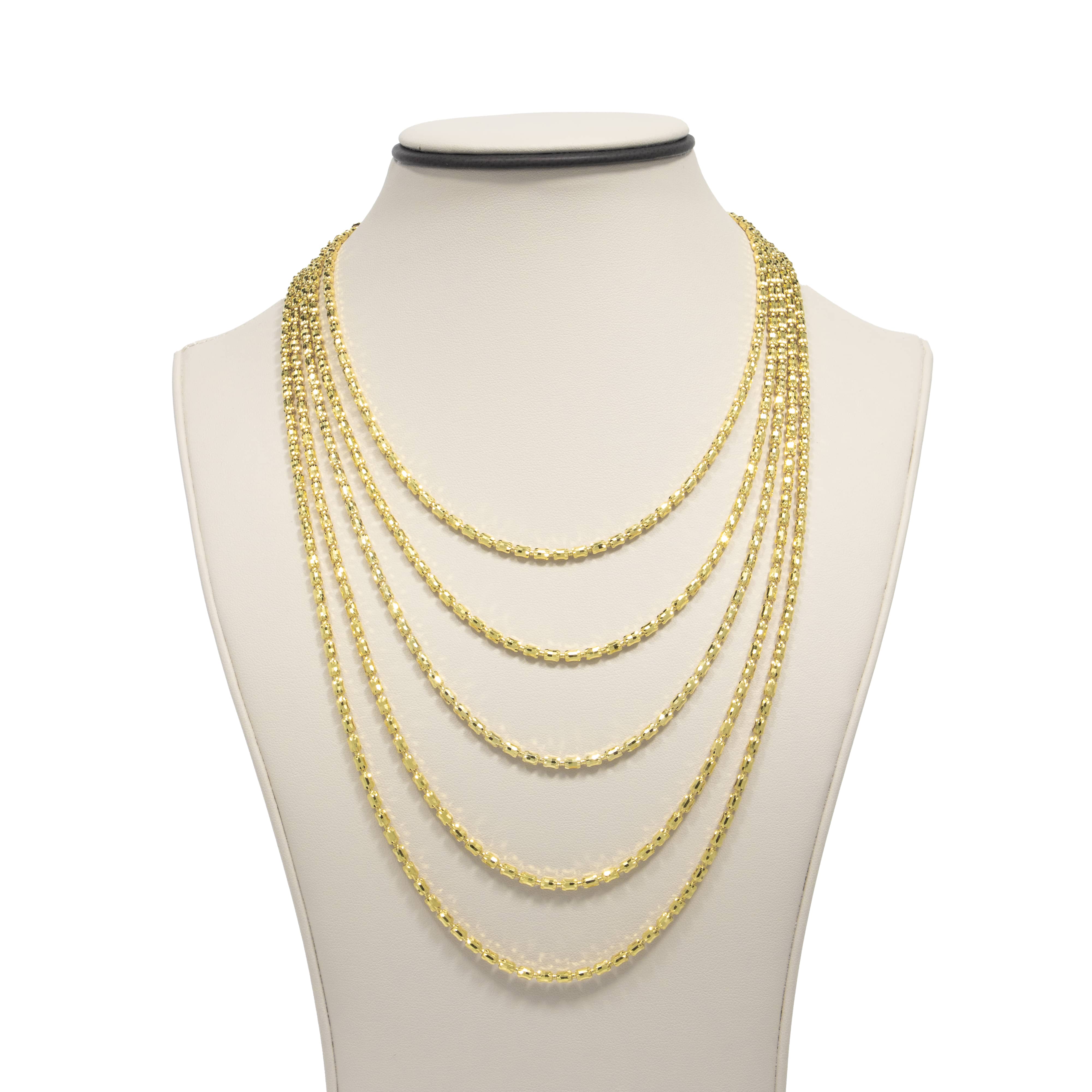 3mm - Barrel Crystal Chain - 14k Gold Bonded