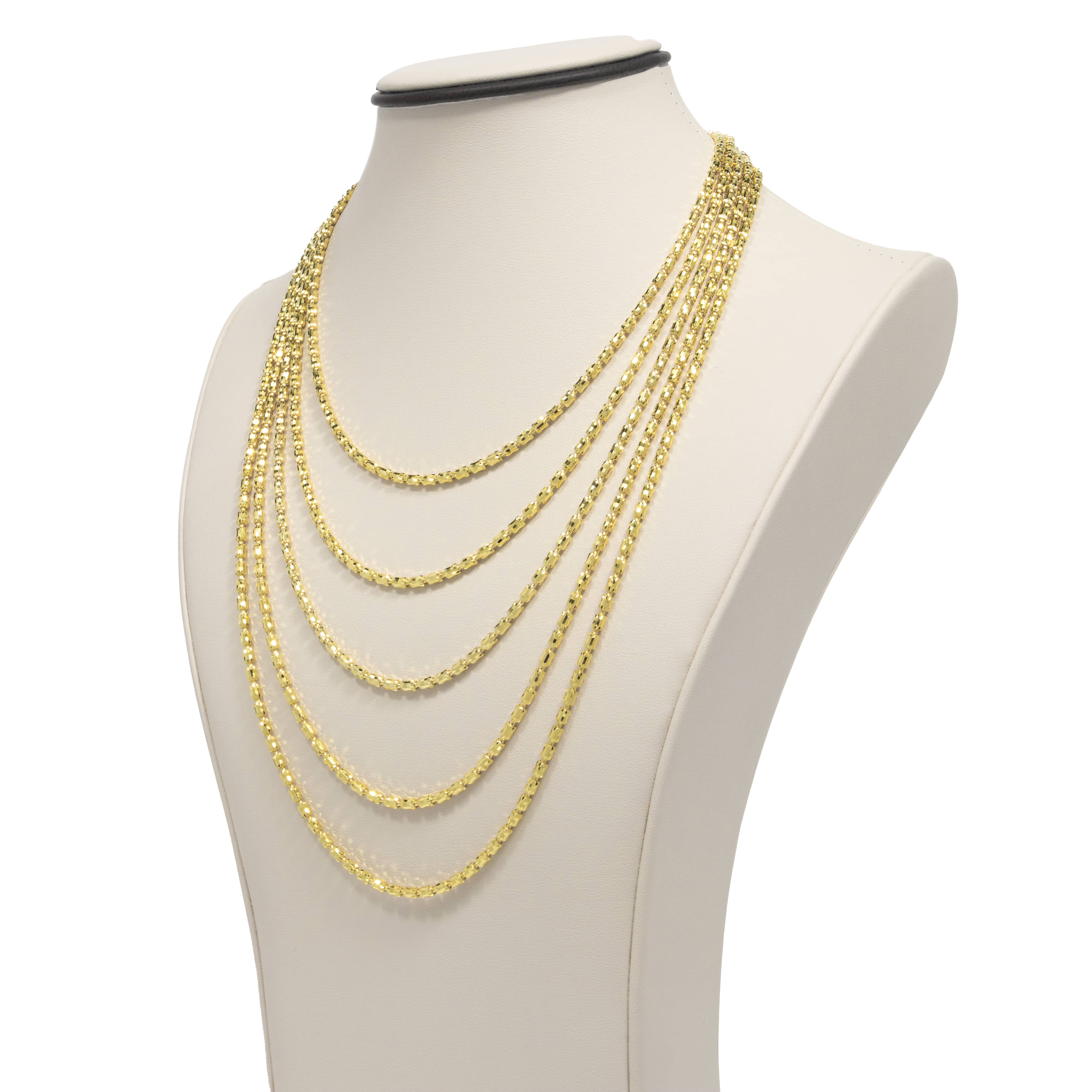 3mm - Barrel Crystal Chain - 14k Gold Bonded