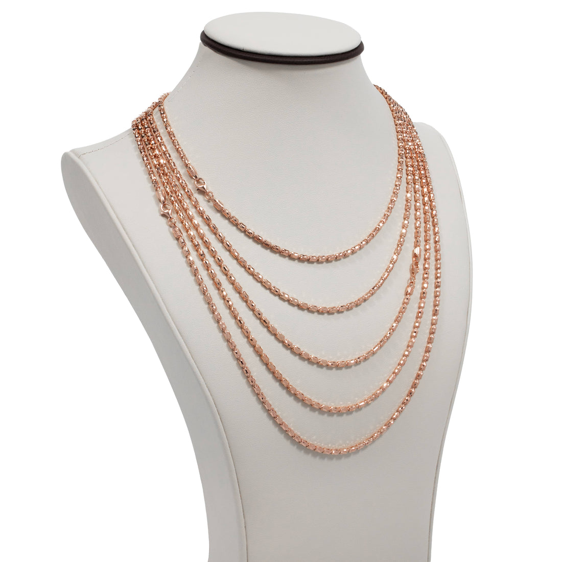 3mm Barrel Crystal Chain - 14k Rose Gold Bonded