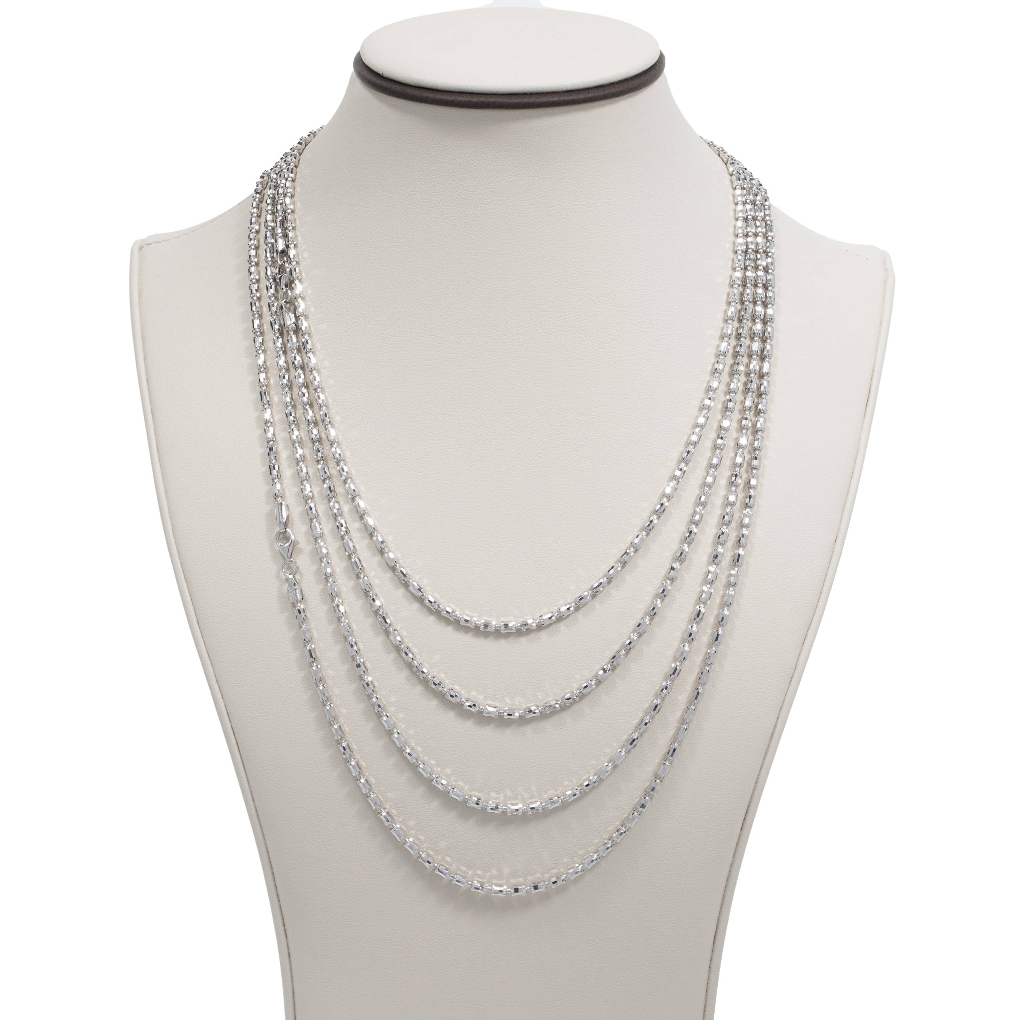 3mm - Barrel Crystal Chain - 925 Silver