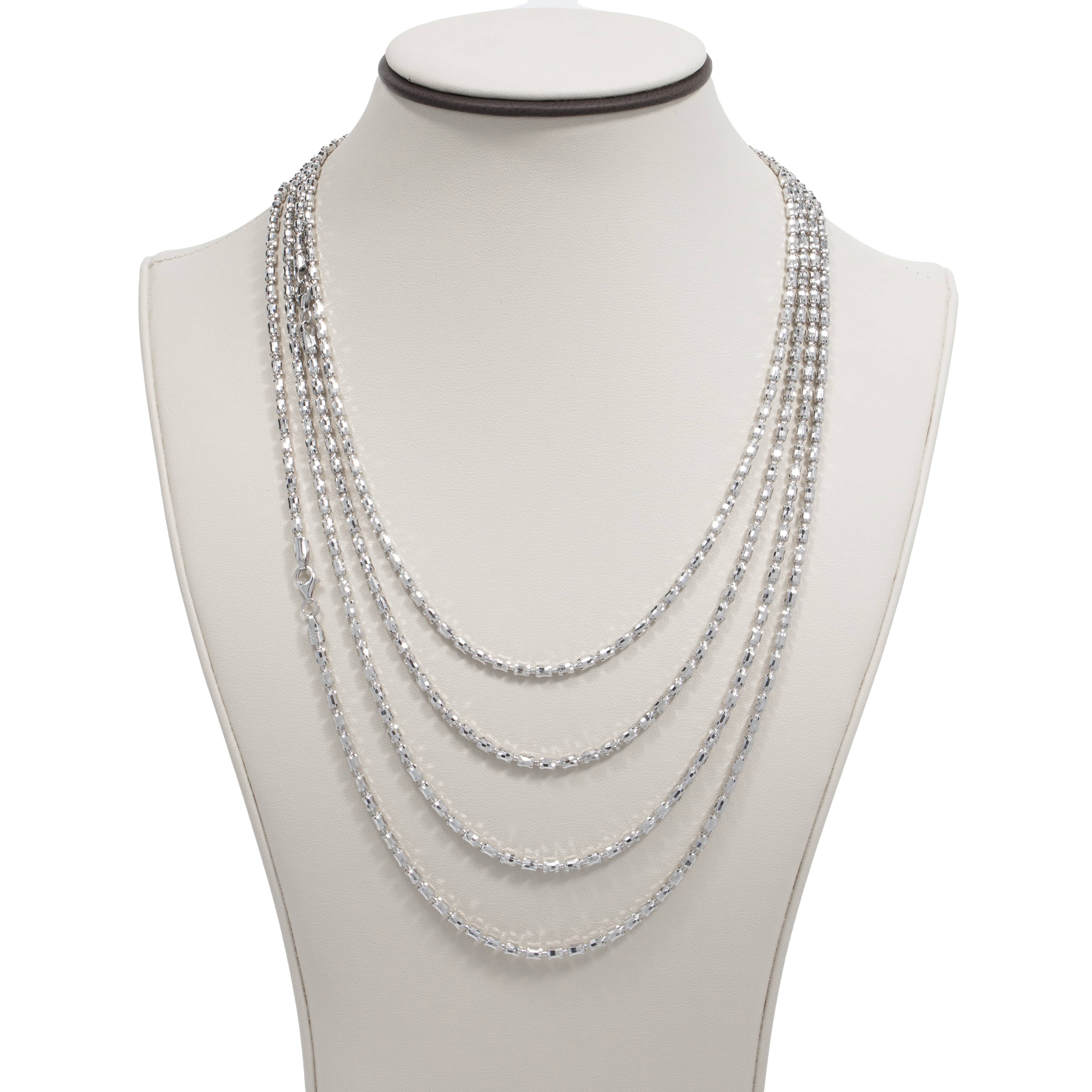 3mm - Barrel Crystal Chain - 925 Silver