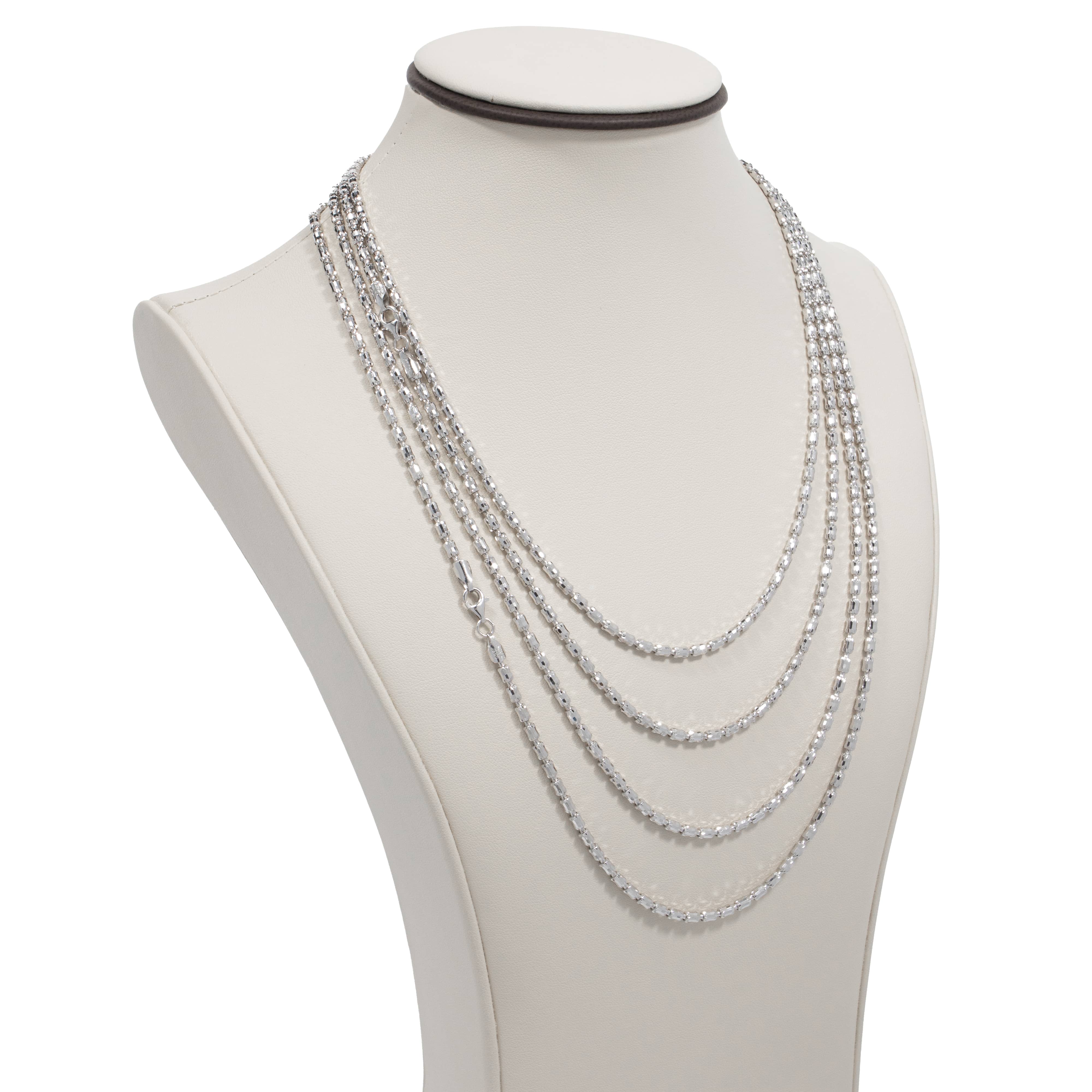 3mm - Barrel Crystal Chain - 925 Silver