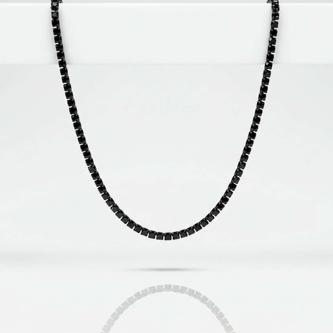 Black Moissanite Tennis Chain - 3mm