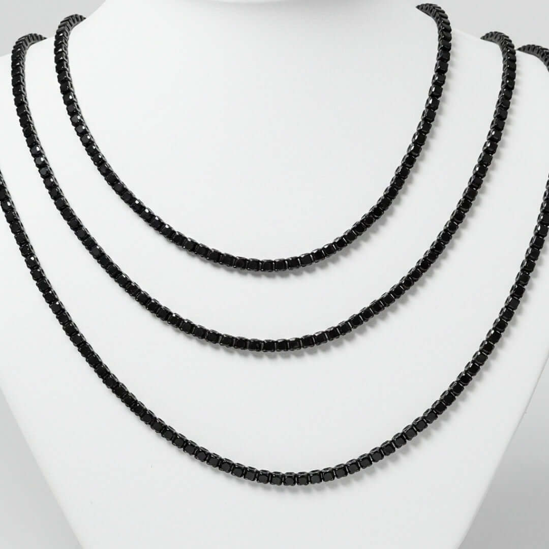 Black Moissanite Tennis Chain - 3mm