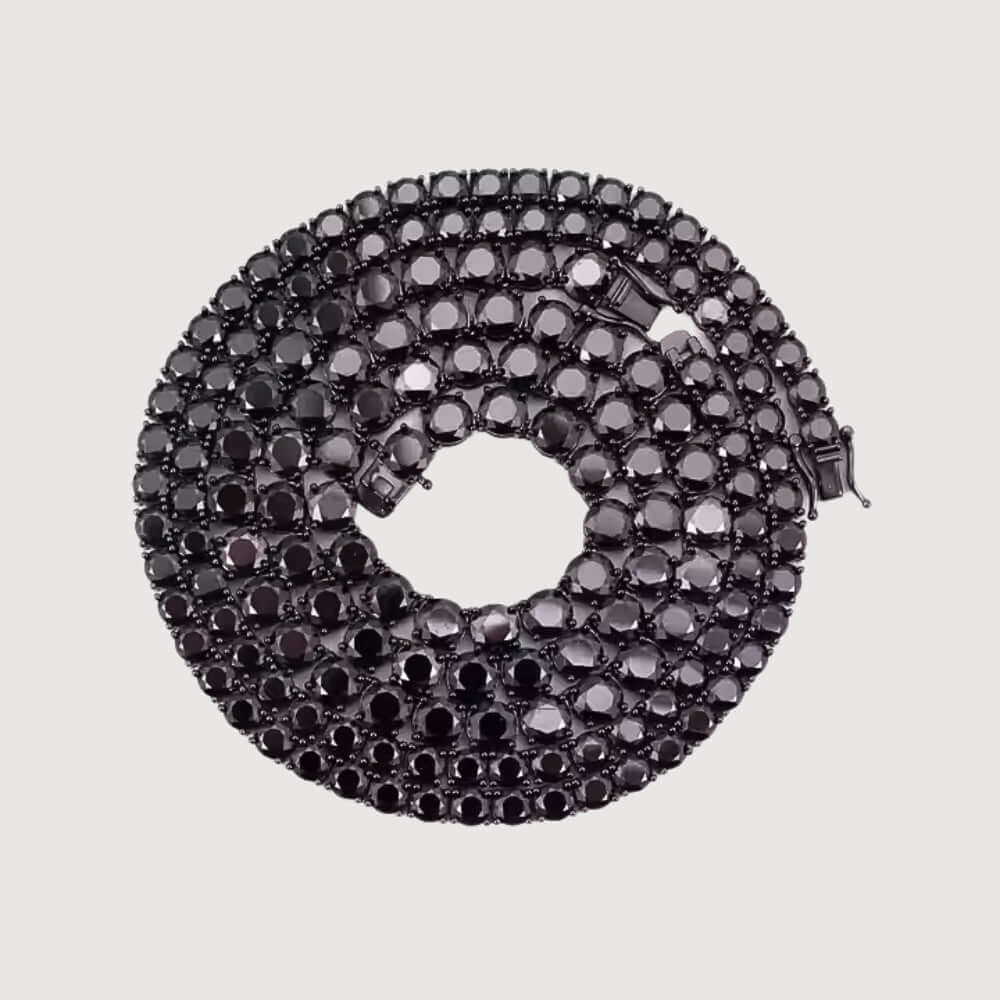 Black Moissanite Tennis Chain - 3mm