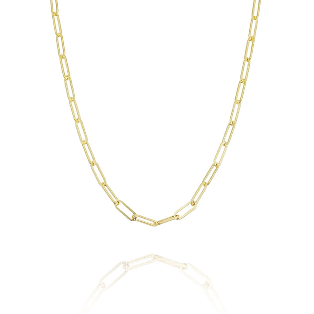 Gold Paper Clip Chain - 6mm