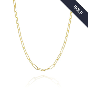 Gold Paper Clip Chain - 4mm