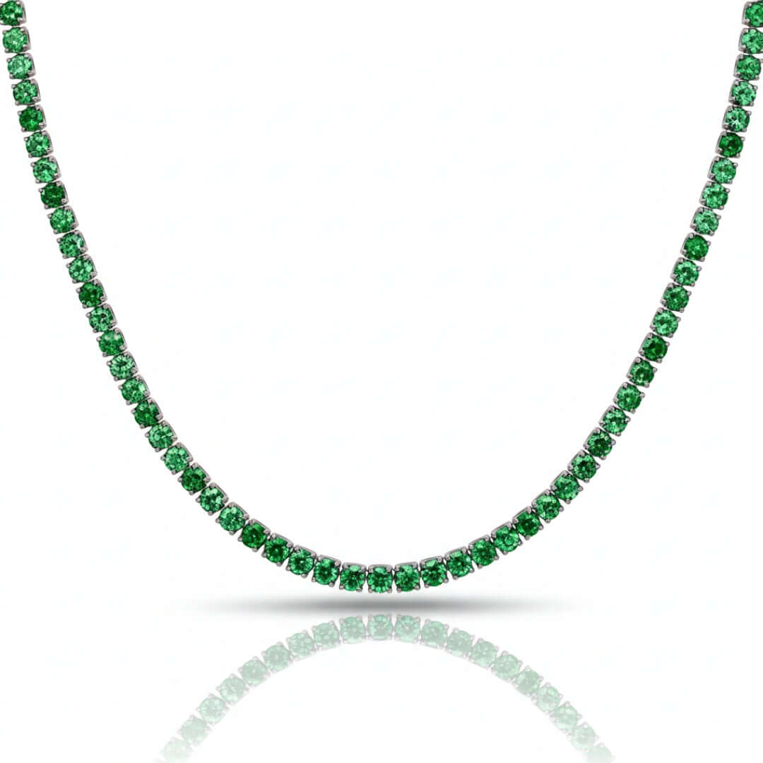 Green Moissanite Tennis Chain - 3mm