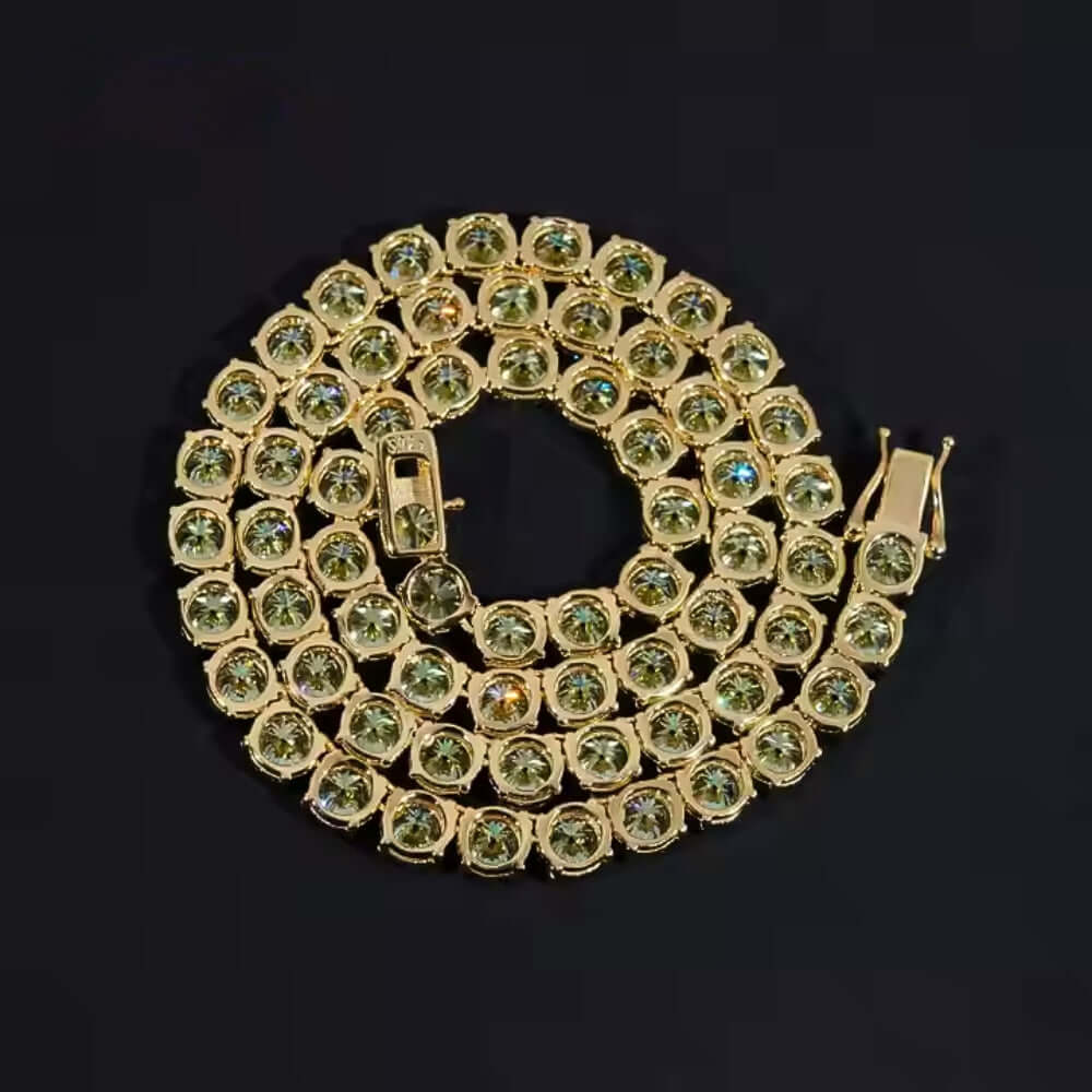 Green Moissanite Tennis Chain - 3mm
