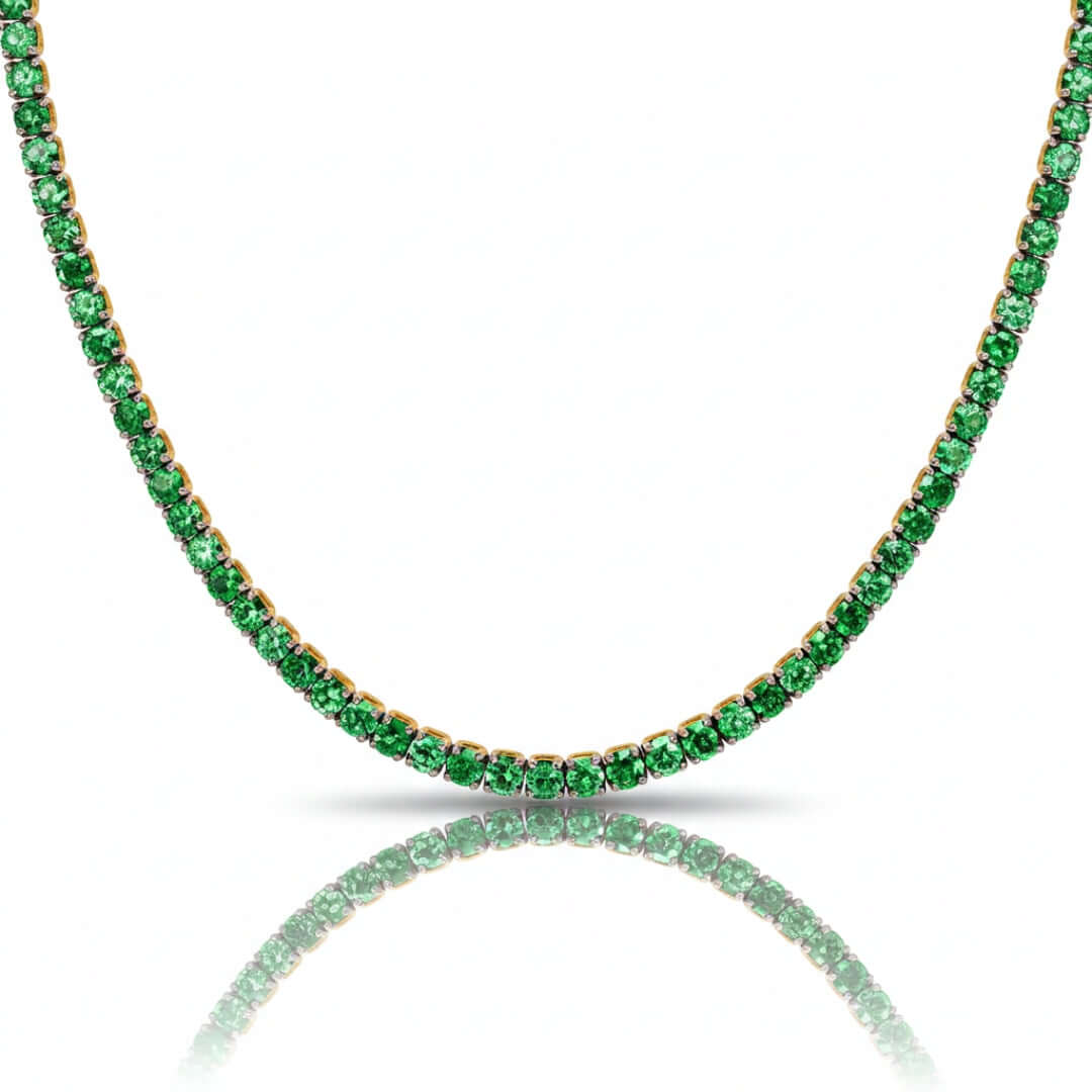 Green Moissanite Tennis Chain - 4mm