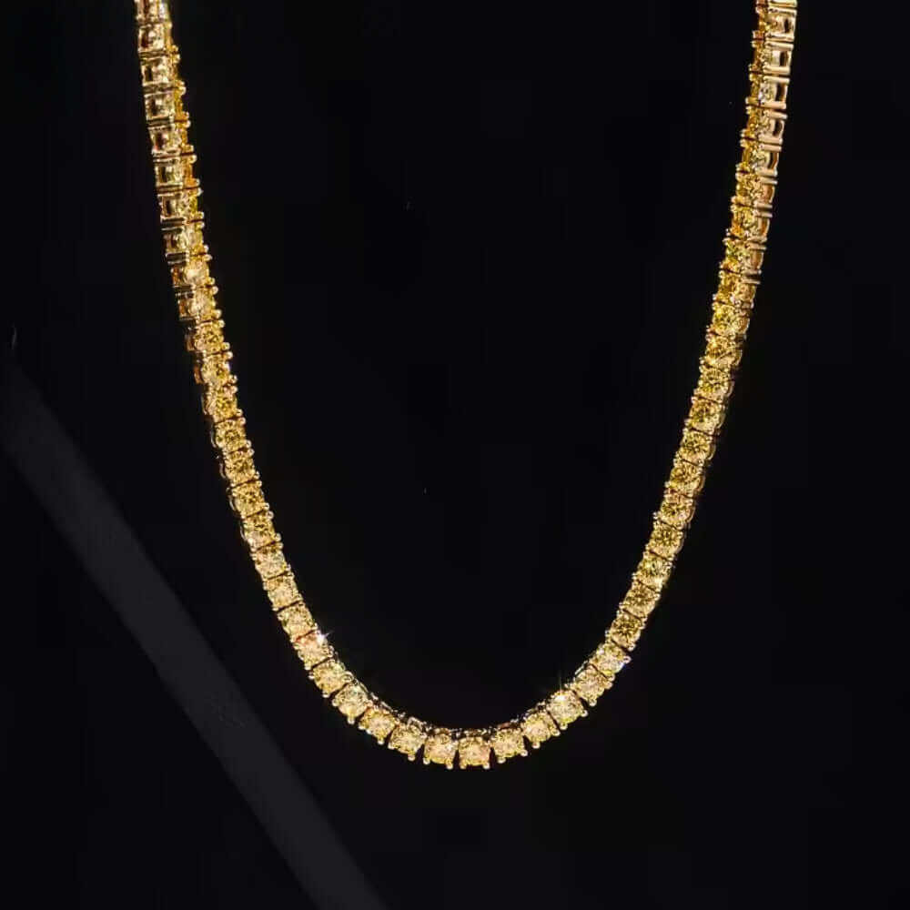 Yellow Moissanite Tennis Chain - 4mm